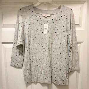 NWT LOFT Star Print Sweater Shirt Small